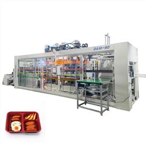 Màquina de formació automàtica de safates d'aliments de plàstic de tres estacions